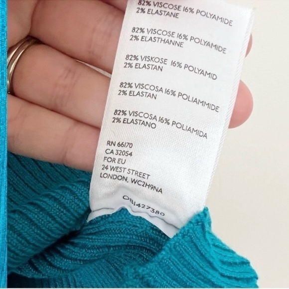 Urban Outfitters Teal Blue Ribbed Knit Cut Out Tank Top Size Large Side Tie NEW - Picture 6 of 7